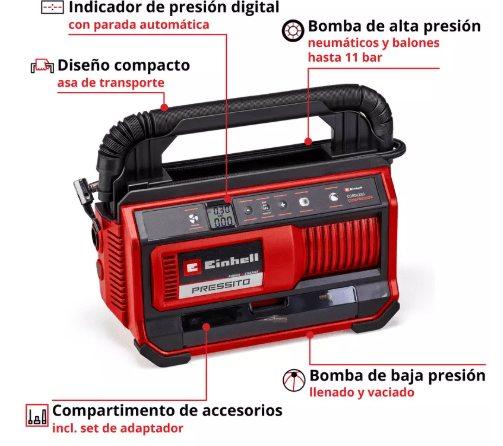 Compresor de Aire Einhell Inalámbrico 18V | PRESSITO 1