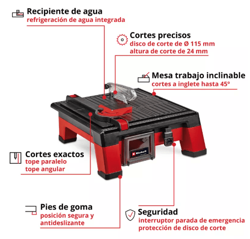 Sierra de Banco Einhell Ceramica 18V SIN BATERIAS | TE-TC 18/115 Li2