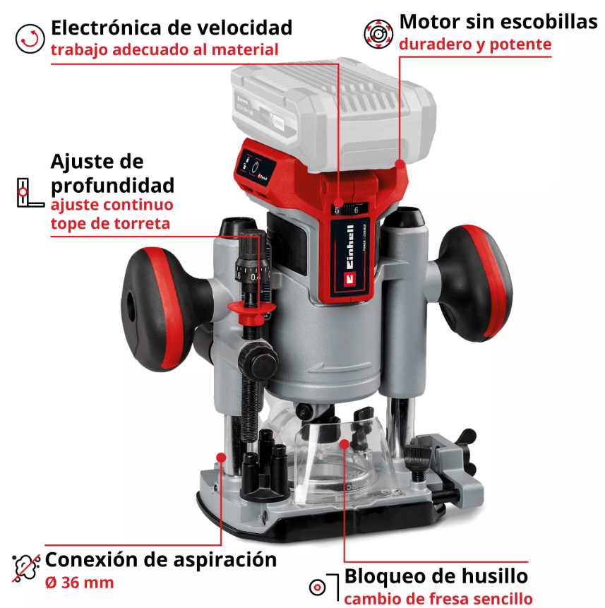 Fresadora Einhell Inalambrica 18V | TP-RO 18 Li BL2