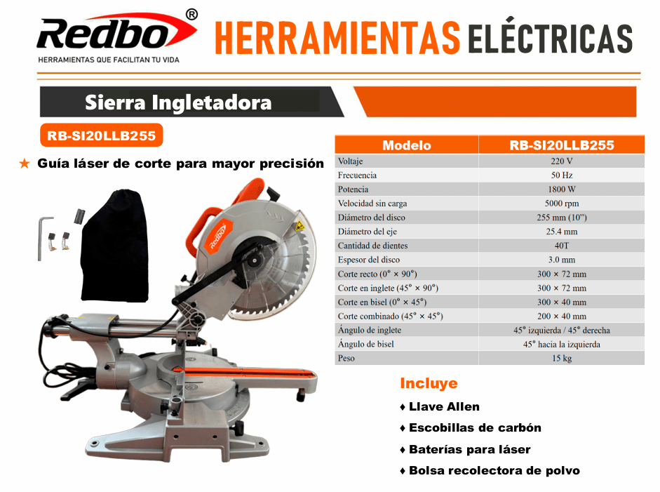 Ingleteadora Redbo 1800w 10