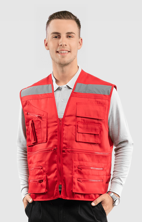 Chaleco Geologo Poplin Rojo1