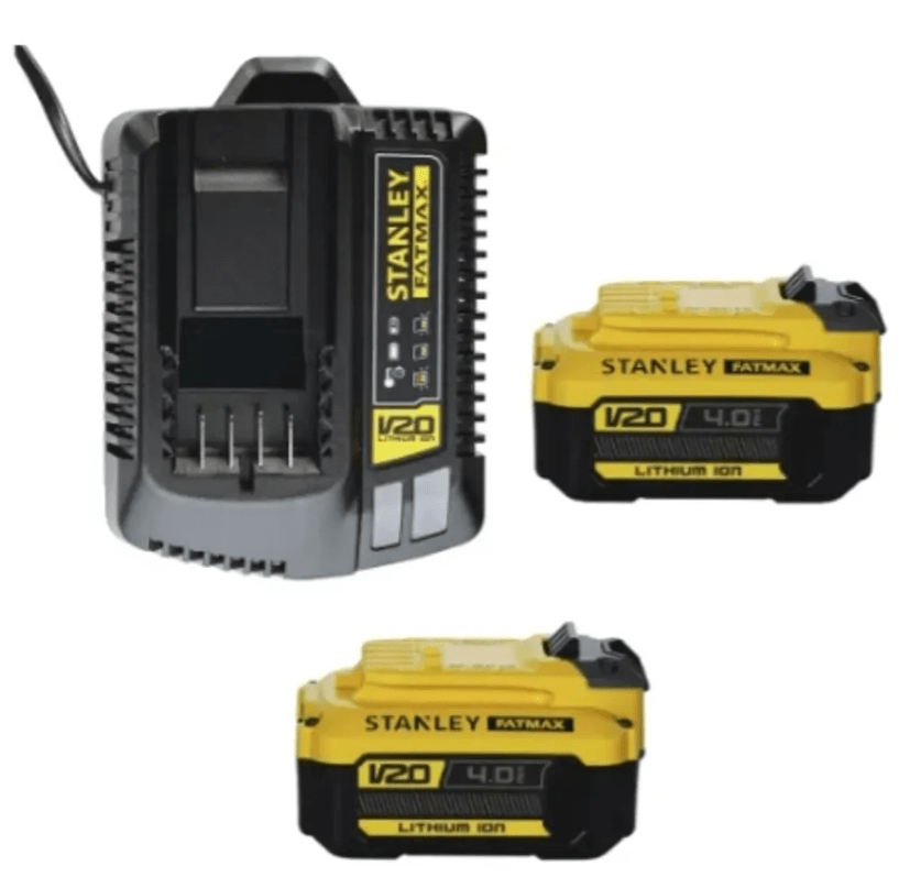 Kit Stanley Esmeril + Taladro 20V 2Bat4Ah Inalambrico4