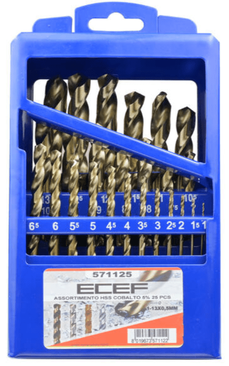 Juego de Brocas Ecef 25pcs Cobalto 1-13x0,5mm | 5711251