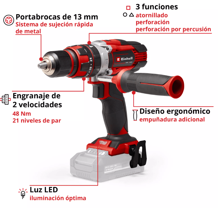 Taladro Inalambrico Einhell 18V Solo | TE-CD 18/48 Li Solo2