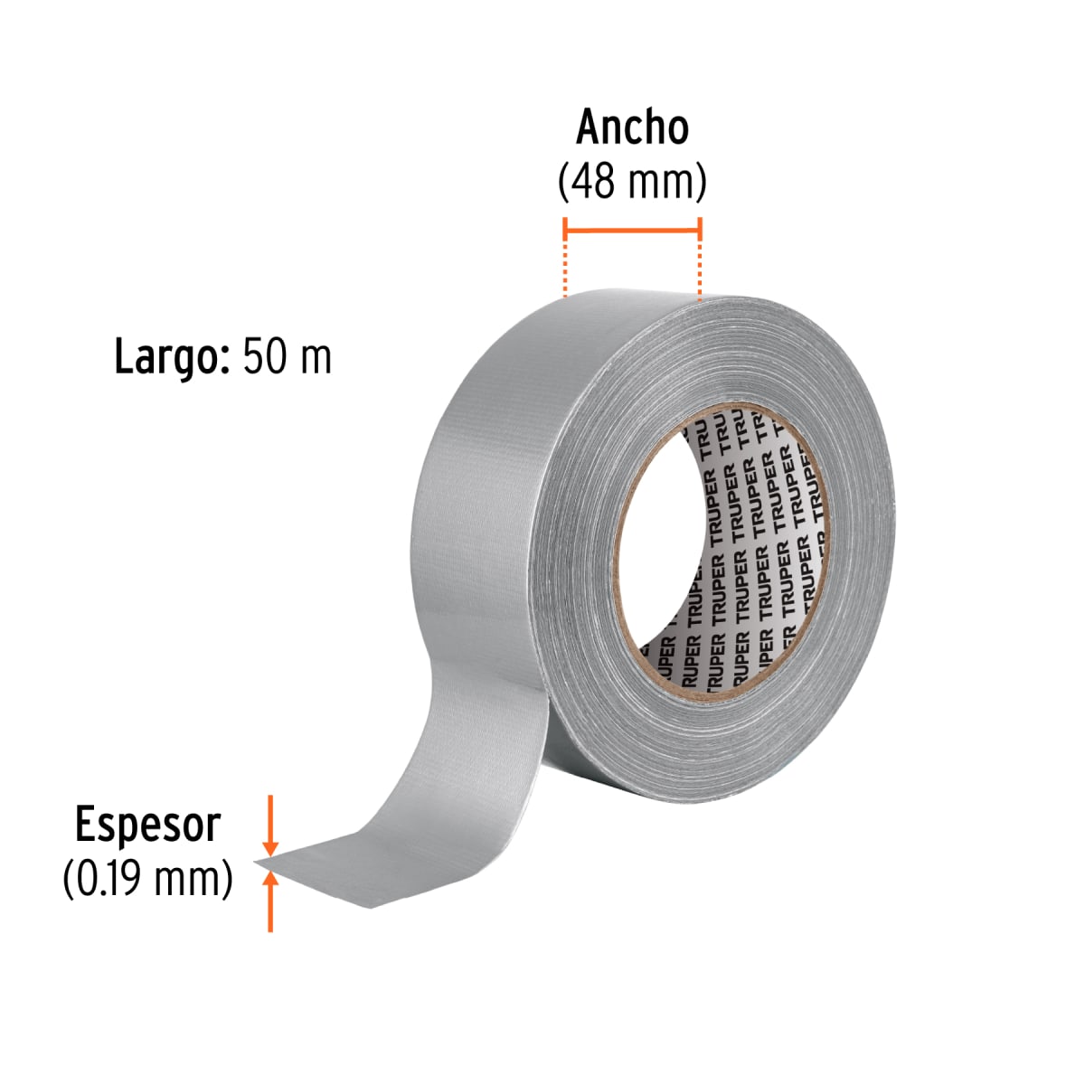 Cinta para Ducto Truper 48mm x 50m | CDU-50X2