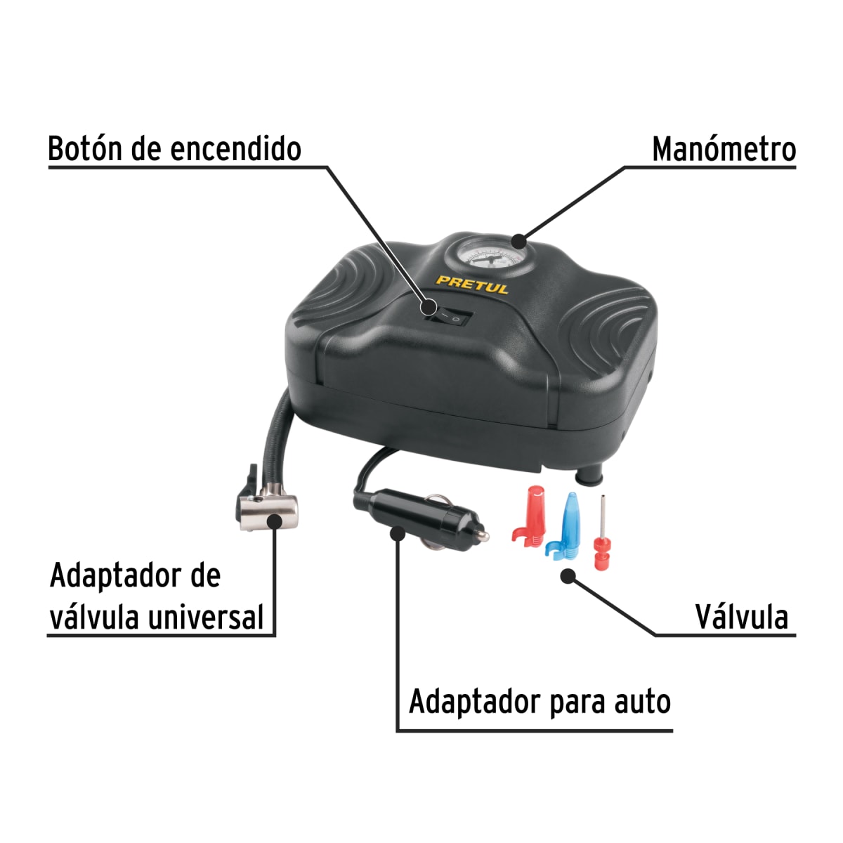 Compresor de Aire Pretul Portatil 12V | COMP-12P2