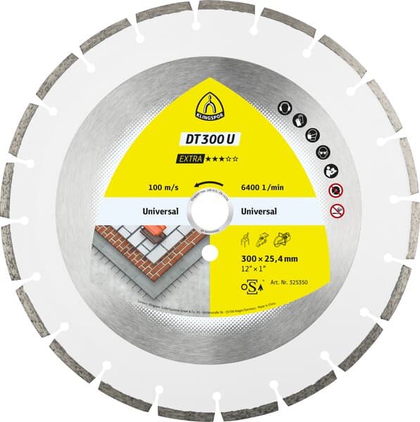 Disco de Corte Klingspor 350x25.4mm Diamantado Segmentado | DT300 U1
