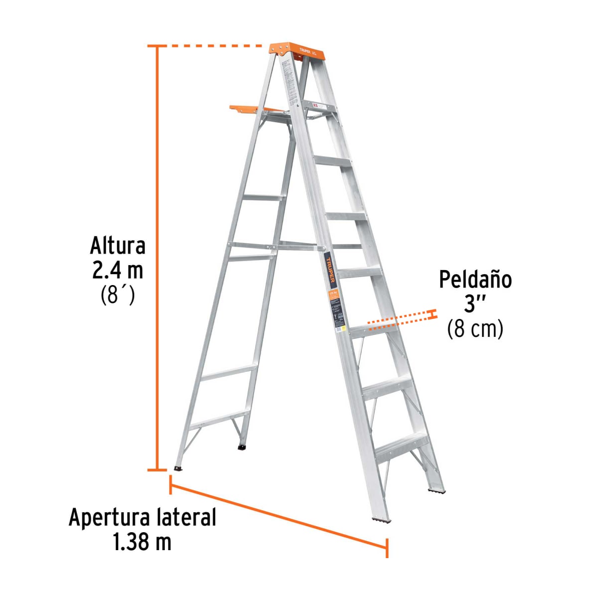 Escalera Truper 7 Peldaños + Base | 103372