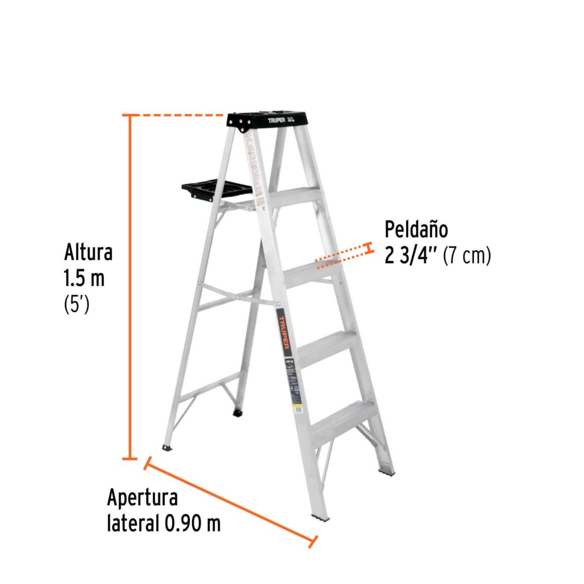 Escalera Truper 4 Peldaños + Base | 167422