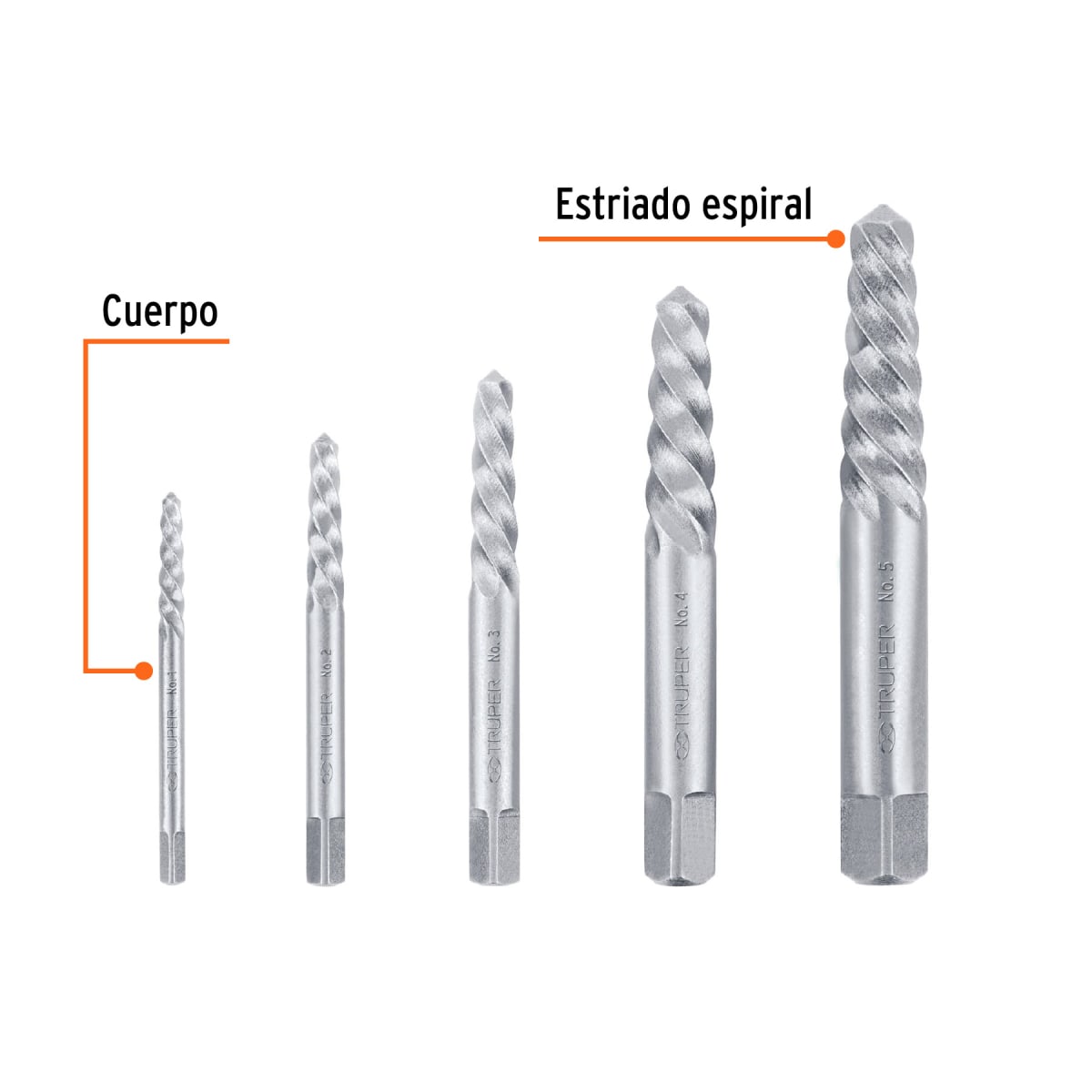 Extractor Pernos Truper 5 Pcs | EXT-52