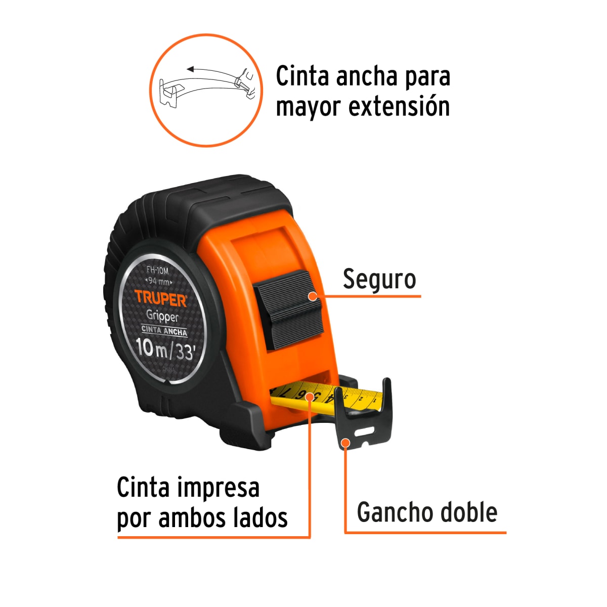 Cinta Metrica Truper 10 Metros | FH-10M2