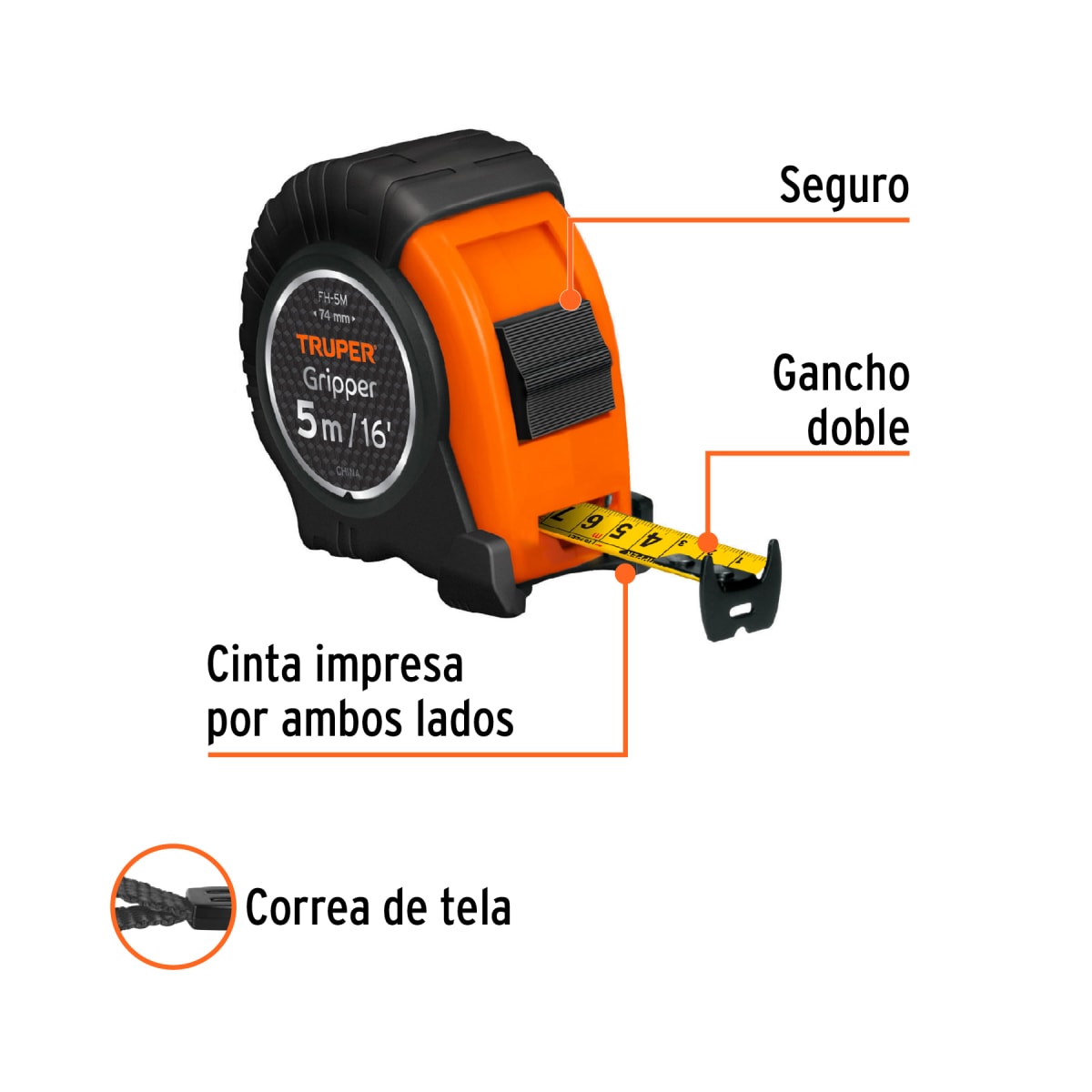 Cinta Metrica Truper 5 Metros | FH-5M2