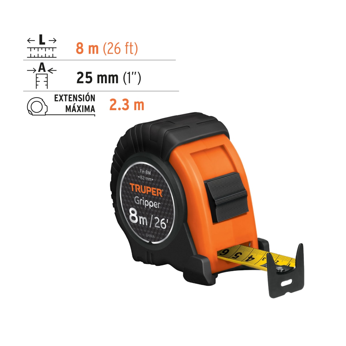 Cinta Metrica Truper 8 Metros | FH-8M3