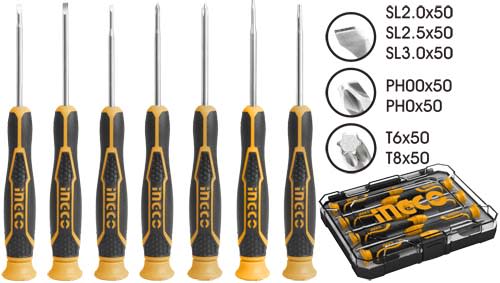 Juego Destornilladores Ingco 7Pcs Presicion | HKSD07181