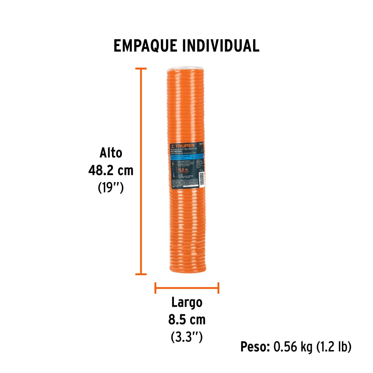 Manguera de Aire Truper Enrollada 15M | MAN-RES-1/4X504