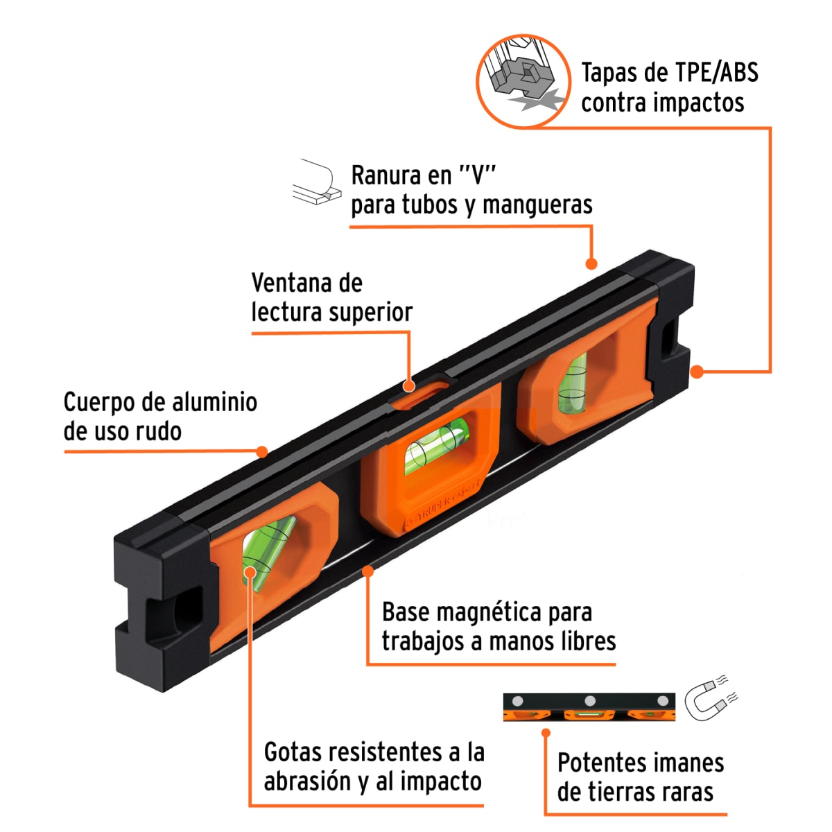 Nivel Torpedo Truper Xpert 10