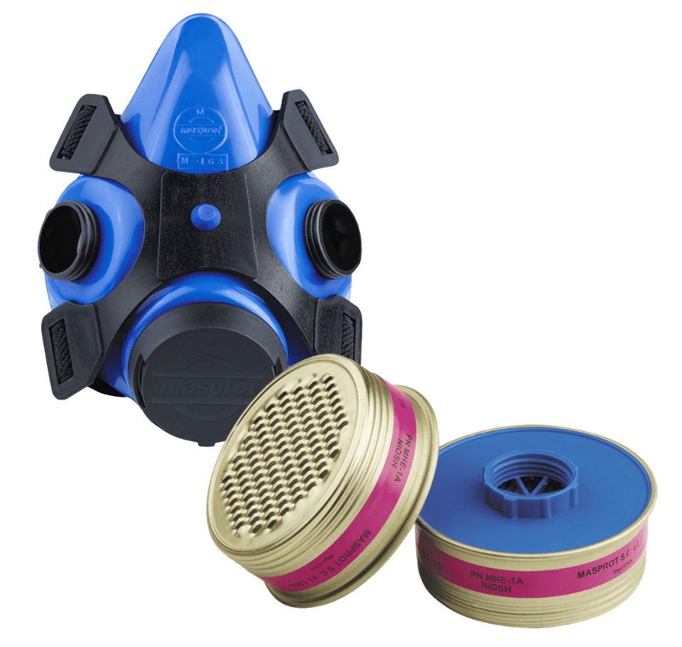 Mascara de Respiracion Masprot M1.2 Sky Blue + Filtro de Respiracion Masprot Filtro de Polvo MHE 1A1