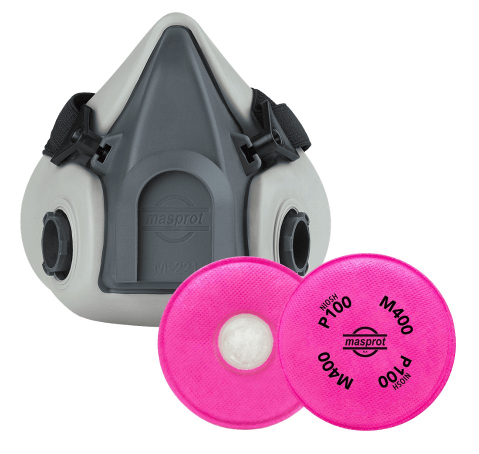 Mascara de Respiracion Masprot M500 + Filtro de respiracion masprot m400 pad (particulado)1