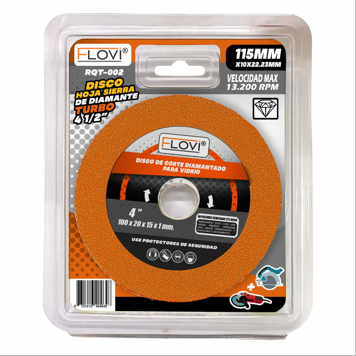 Disco de Corte Diamantado para Vidrio Flovi | RQT-0022