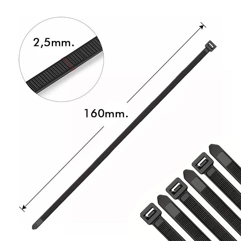 Amarras Plasticas Flovi 2.5x160mm 100Uds | RQT-2132