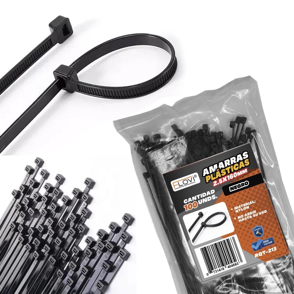 Amarras Plasticas Flovi 2.5x160mm 100Uds | RQT-2131