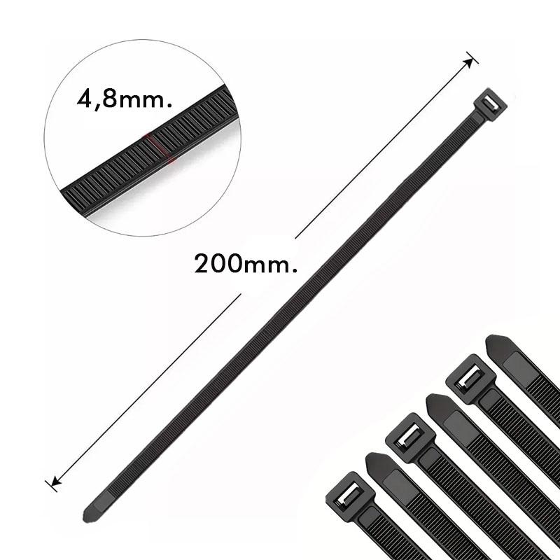 Amarras Plasticas Flovi 4.8x200mm 100Uds | RQT-2142