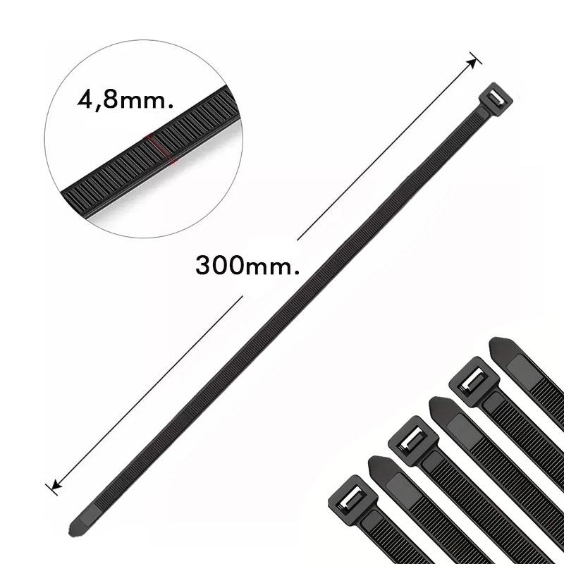 Amarras Plasticas Flovi 4.8x300mm 100Uds | RQT-2162