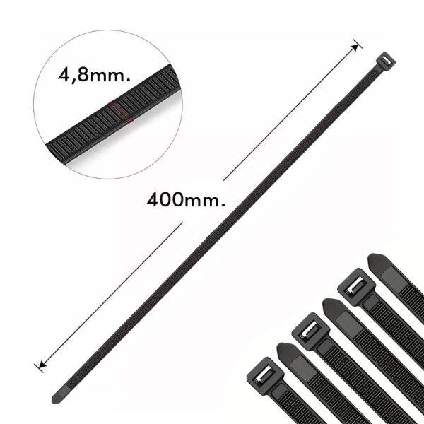 Amarras Plasticas Flovi 4.8x400mm 100Uds | RQT-2172