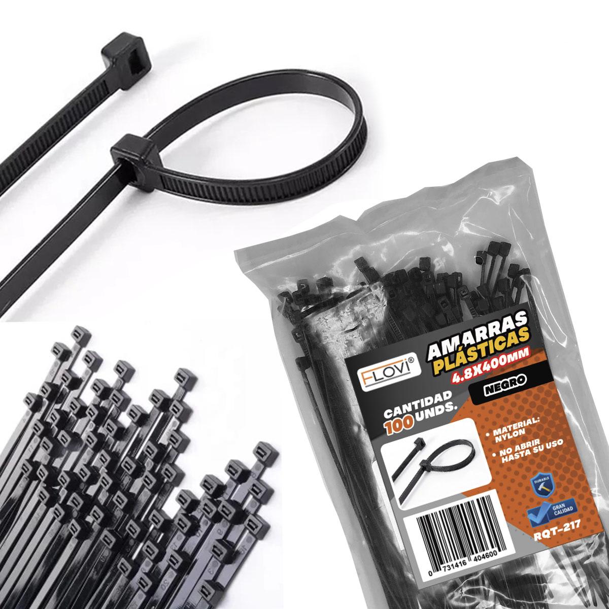 Amarras Plasticas Flovi 4.8x400mm 100Uds | RQT-2171