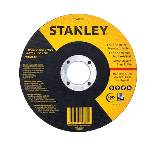 Disco de Corte Stanley 4 1/2 x 1 | STA80611
