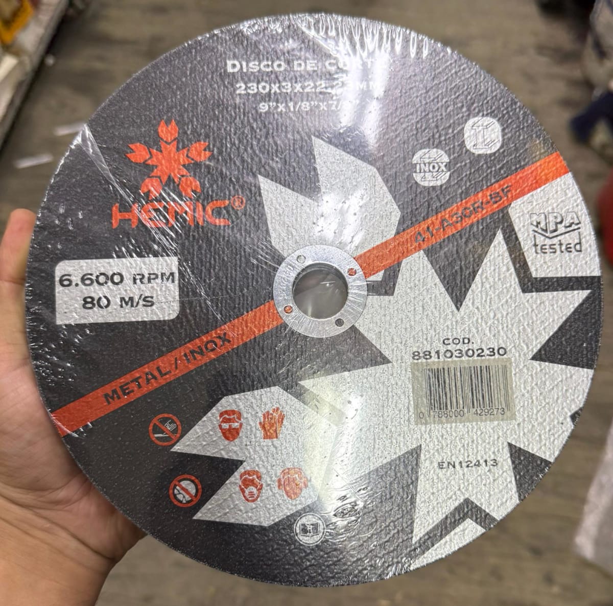 Disco de Corte Fierro Hemic 9 x 3mm | 8813003021