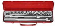 Juego De Dados []1/2'' 10-27mm 16 Piezas Hexagonales (4161)