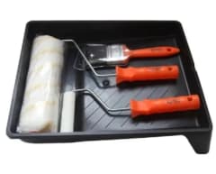 Set Para Pintar 2 Rodillo + Brocha + Bandeja Plástica