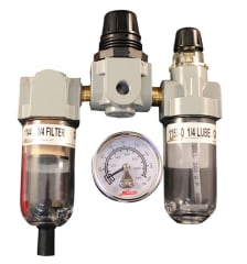 FILTRO, REGULADOR Y LUBRICADOR MINI DE 1/4'' 0 - 160 PSI.  20 PCM (S-1140)