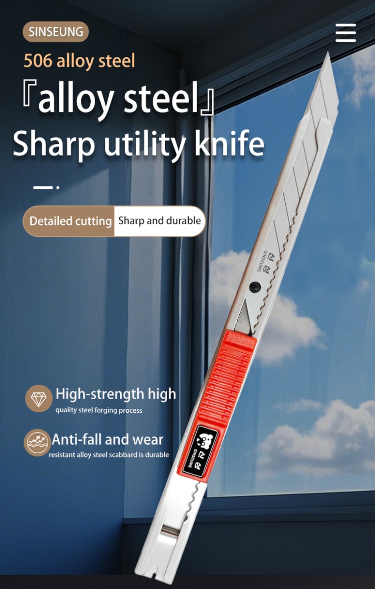 CUCHILLO CORTANTE CUTTER  PARA ROTULACION VEHICULAR HOJA DE 9 MM S506, SINSEUNG KOREA4