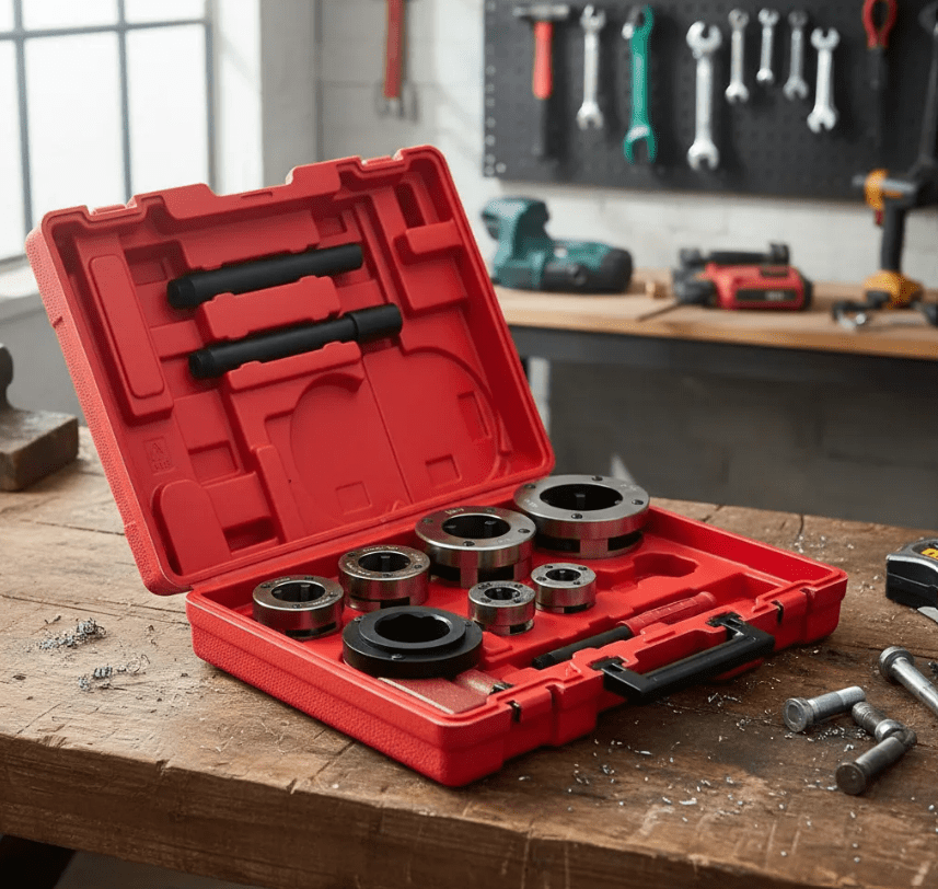 JUEGO DE TERRAJAS DE 1/2'' A 2'' ROSCA NPT  CON MALETIN (WT1055)1