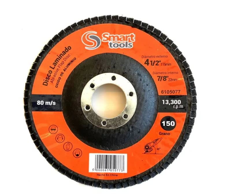 DISCO DE LIJA TRASLAPADO 4.1/2''. GR. 40 OXIDO DE ALUMINIO SUPRA1