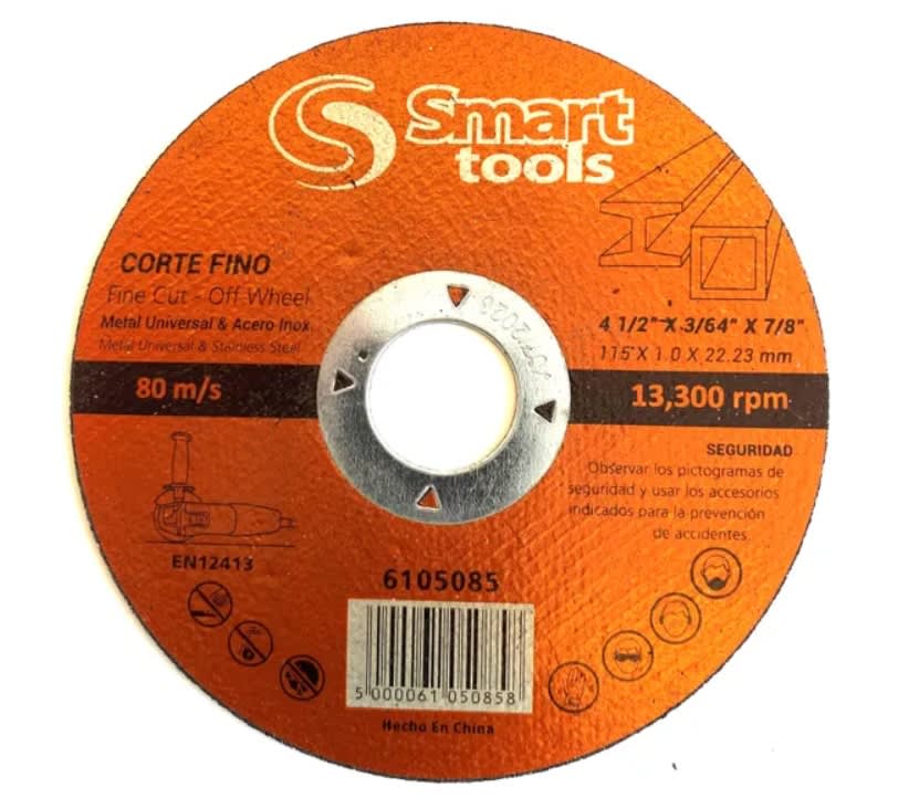 DISCO DE CORTE ACERO/Ac. INOXIDABLE 4.5''X1 MM #A-60 R SUPRA1