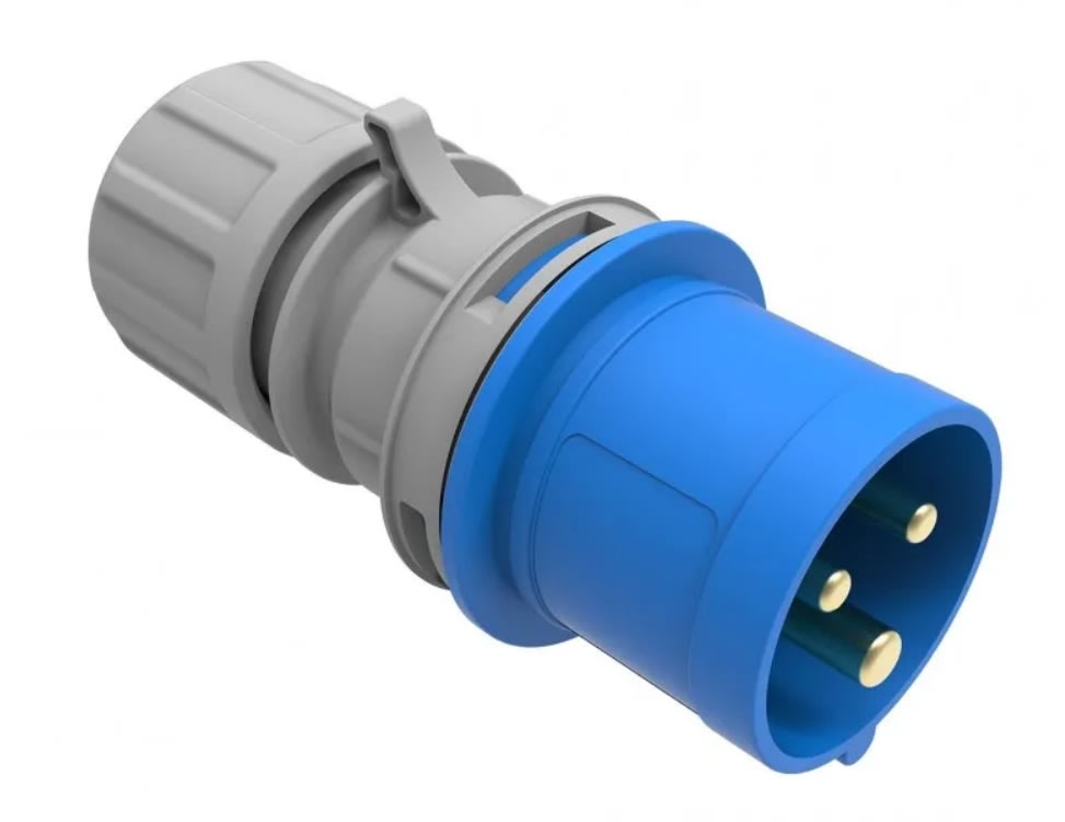 ENCHUFE MACHO INDUSTRIAL 2P + T, 16 Aª, 220V. (0606952)1