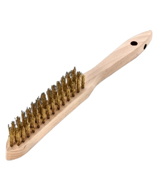 ESCOBILLA LATON ONDULADO BRONCE C/MANGO 3 HILERAS (107.331)1