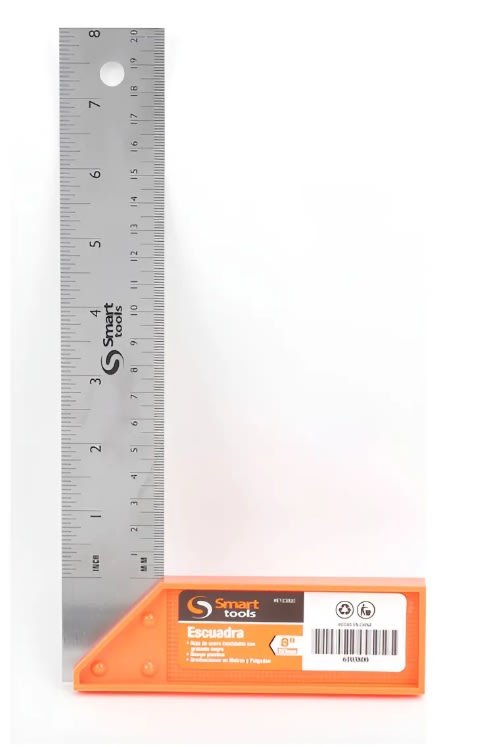 ESCUADRA CARPINTERO DE 10'' AC. INOXIDABLE TALON PLASTICA (6103805)1