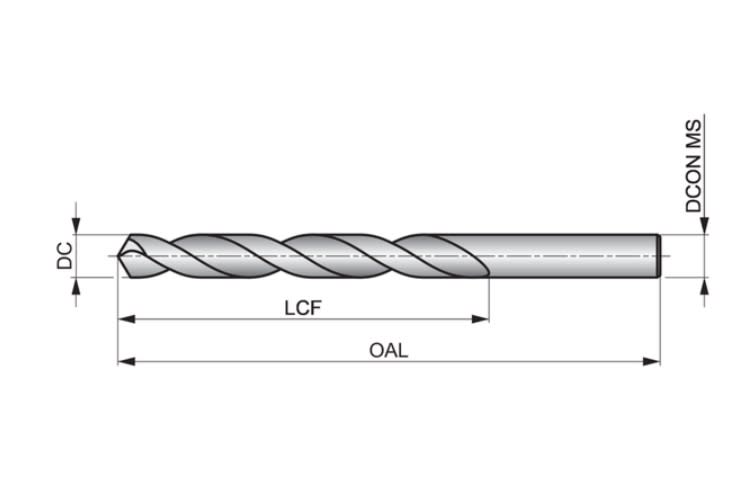 BROCA TITANIO HSS DIN 338 DE 2.5 MM. (A0022.5)1