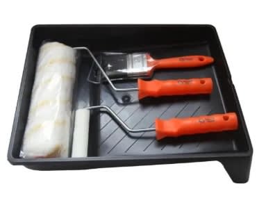 Set Para Pintar 2 Rodillo + Brocha + Bandeja Plástica1