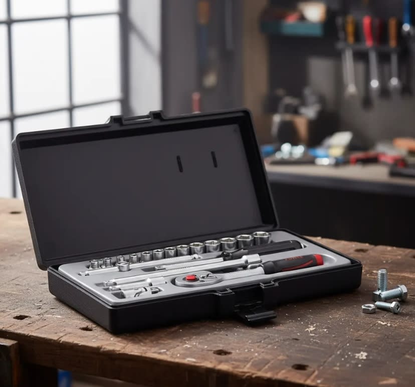 Juego de Dados Hexagonales C/redondo []1/4'' 4-14mm 19pz (2203)3