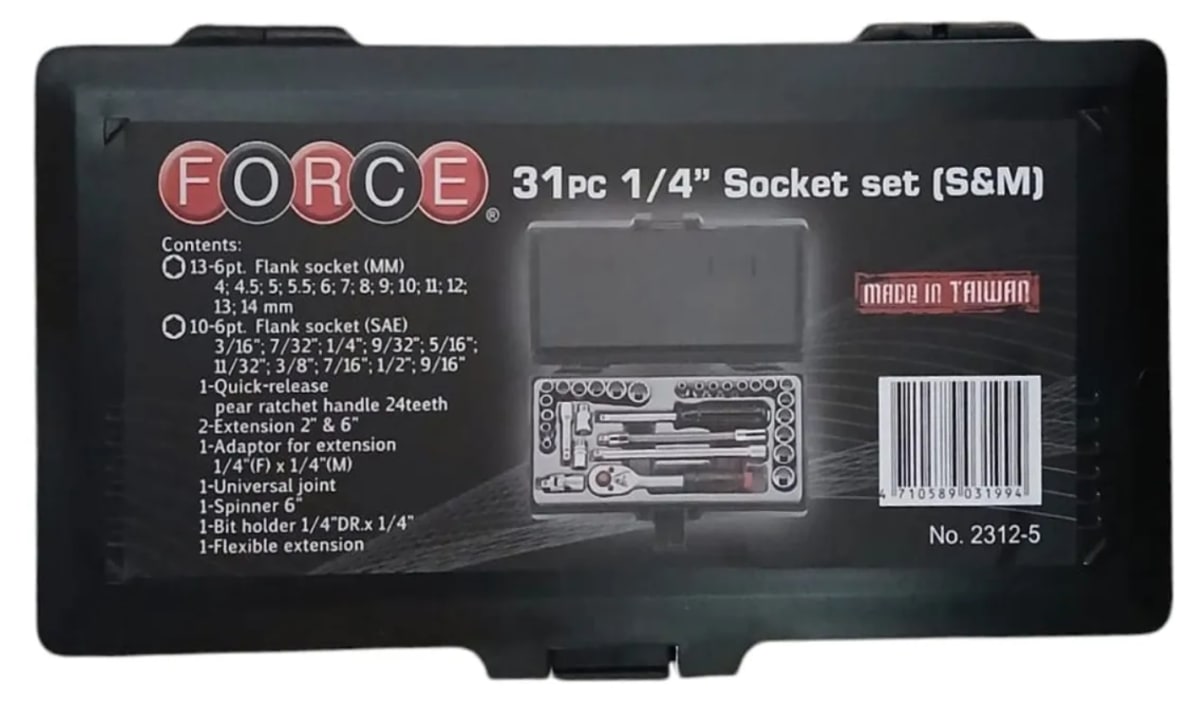 Juego de Dados Hex. []1/4'' Mm/puLG 31 Piezas (2312-5)6