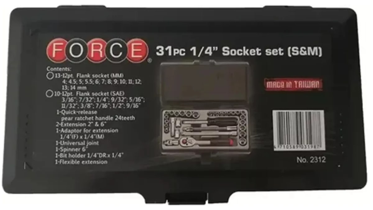 Juego de Dados Poligonal []1/4''  Mm/puLG 31 Pzs (2312)7