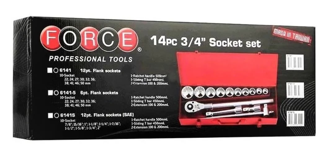 Juego De Dados []3/4'' Poligonal 22-50mm 14 Piezas (6141)2