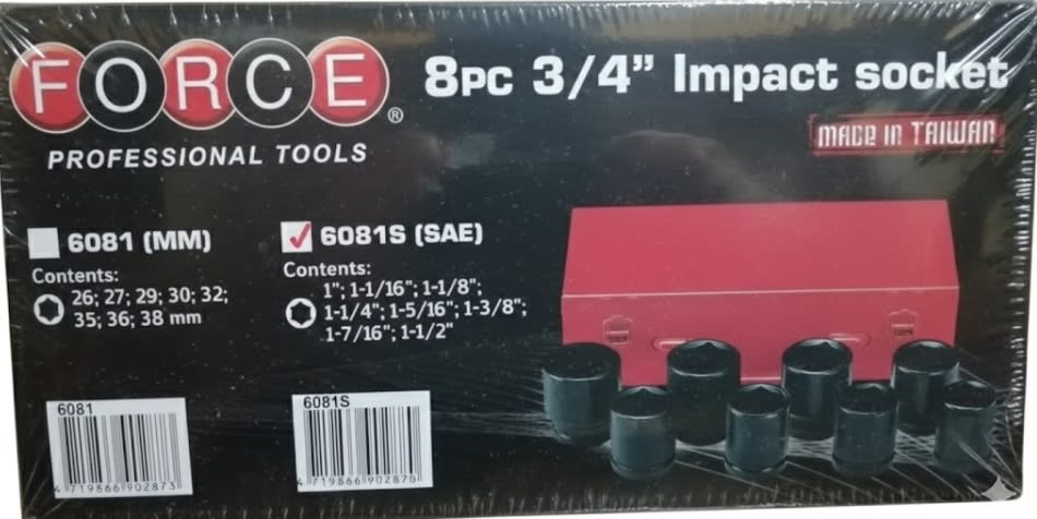 Jgo De Dados De Impacto 3/4'' De 1'' a 1.1/2'' (6081s)3