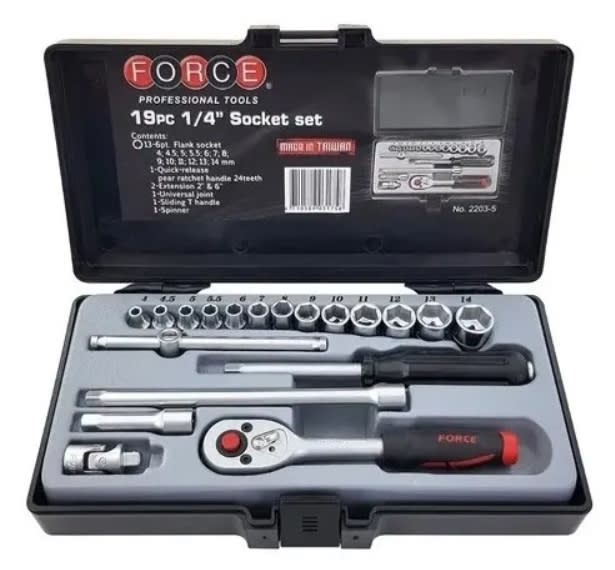 Juego De Dados 1/4'' 4 a 14Mm De 19 Pzas. (2203-5)1