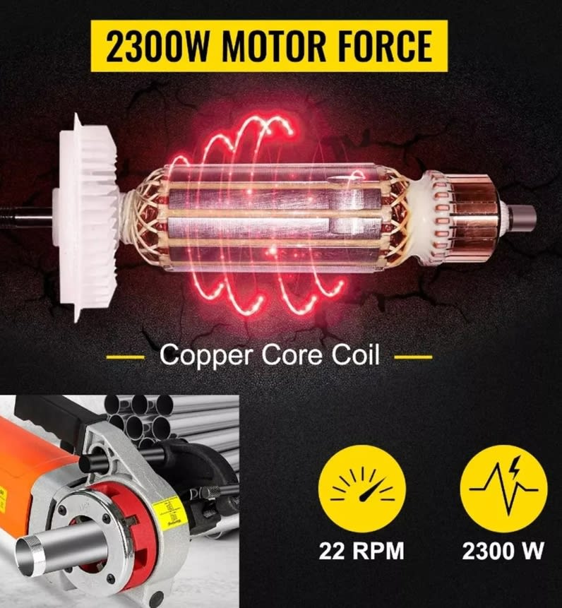 Roscadora De Tuberías Eléctrica Portátil 1400w, 220V ,1/2 -2''  Npt (1075A)5